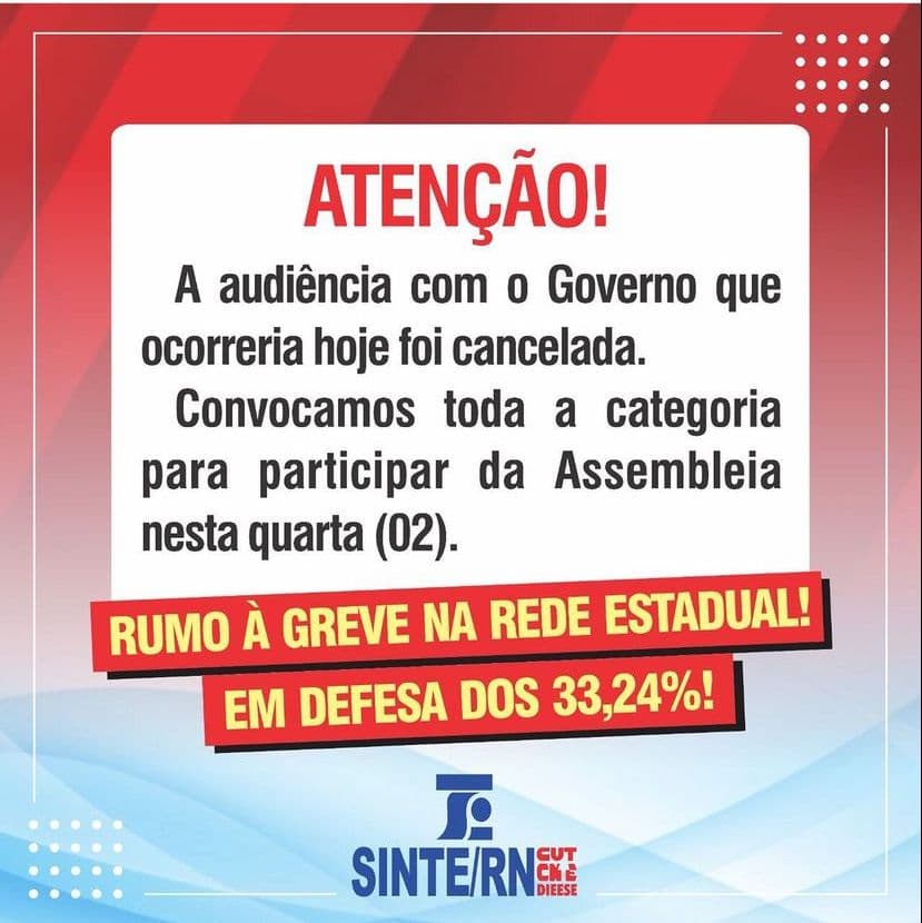 Governo cancela audiência para tratar de reajuste do piso nacional e professores ameaçam greve
