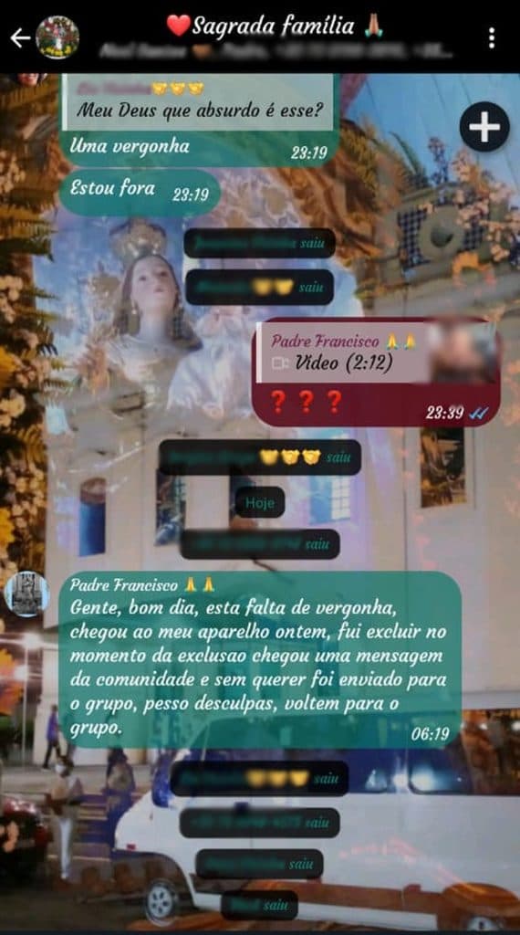 “Meu Deus, que absurdo é esse?”: Padre compartilha vídeo erótico em grupo de mensagens de paróquia no interior da Bahia