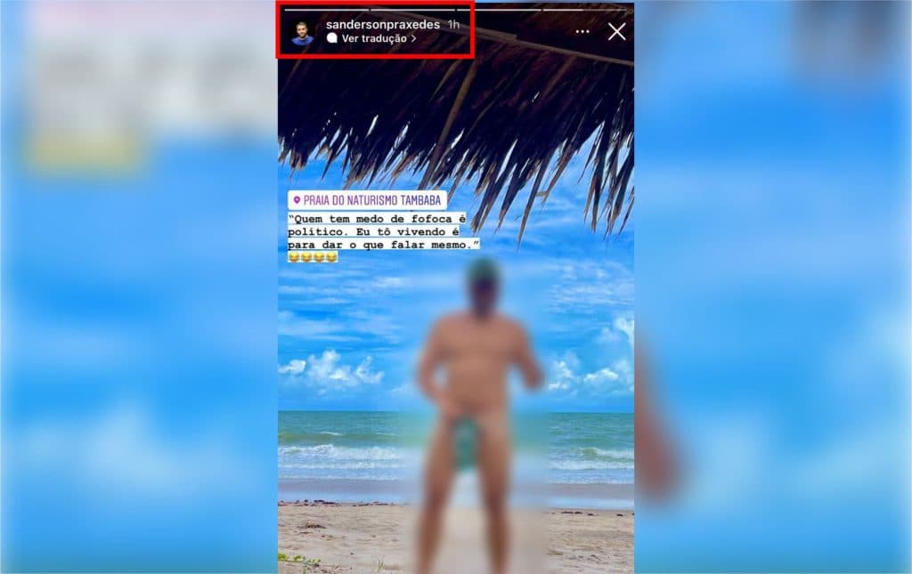 Filho do prefeito de Taipu, que também é secretário de finanças da cidade, posta foto nu e diz: ‘quem tem medo de fofoca é político'