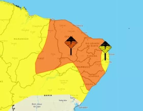 CHUVAS INTENSAS: Instituto Nacional de Meteorologia emite alerta para todo o RN