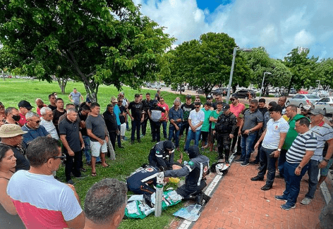 Policial militar passa mal e morre durante protesto no Centro Administrativo