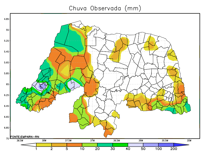 RN registra mais de 130 milímetros de chuva no Alto Oeste