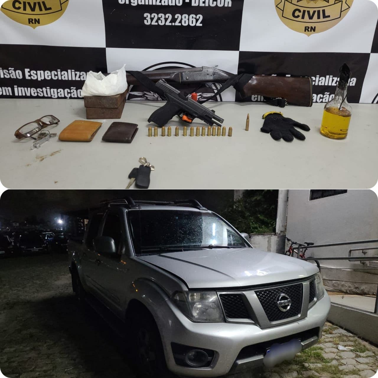 Portando armas de grosso calibre, criminosos que roubaram banco em Santo Antônio do Salto da Onça são presos pela polícia em Natal