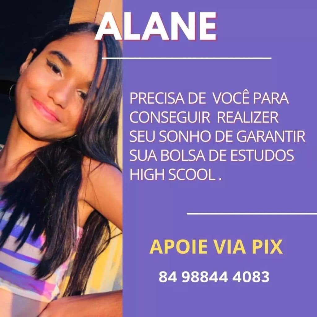 RIFA SOLIDÁRIA: Alane Freitas precisa de ajuda para garantir uma bolsa de estudos nos EUA