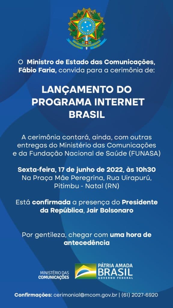 Ministério das Comunicações confirma agenda com Bolsonaro em Natal