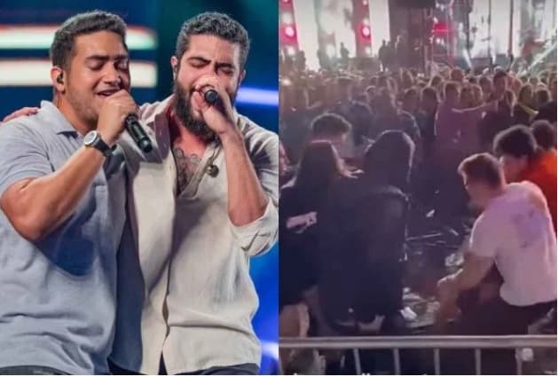 VÍDEO: Briga generalizada faz dupla sertaneja encerrar show