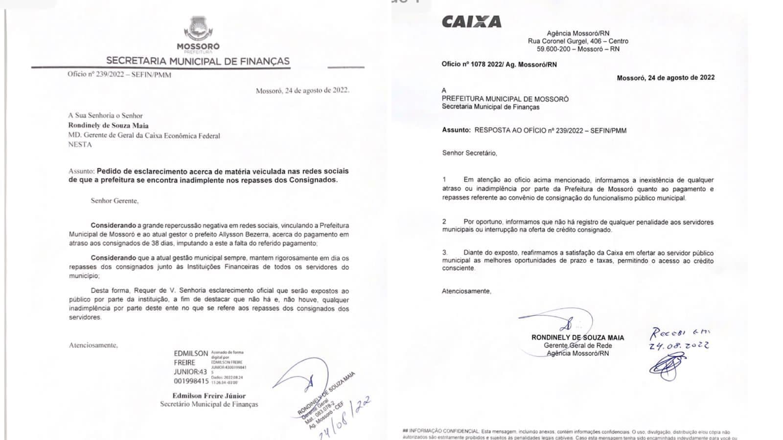 Caixa informa que Prefeitura de Mossoró paga consignados em dia