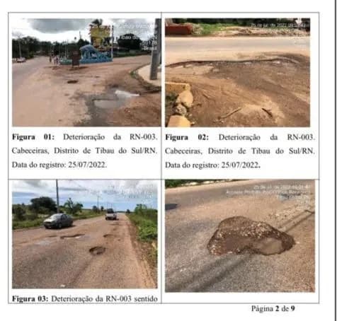 FOTOS: Relatório aponta mais de 300 buracos na estrada de Tibau do Sul/Pipa; Secretário de Turismo desabafa