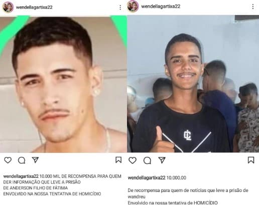 Wendel Lagartixa oferece recompensa de R$ 10 mil para quem der informações que possam levar à prisão de envolvidos em atentado contra ele