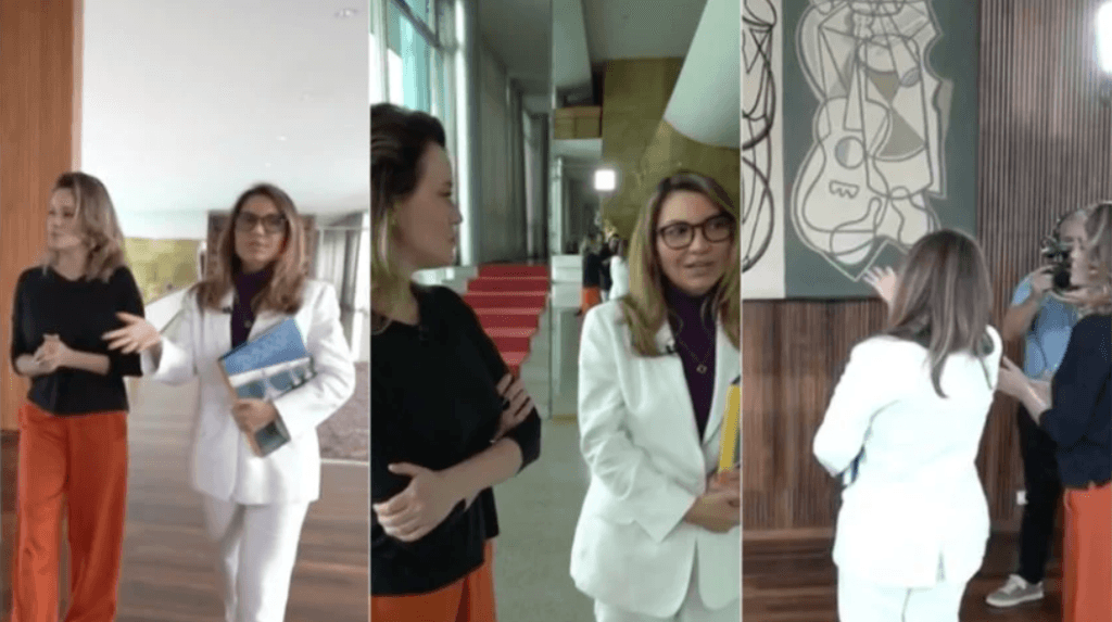 Janja leva “Globo” ao Alvorada para reclamar do local