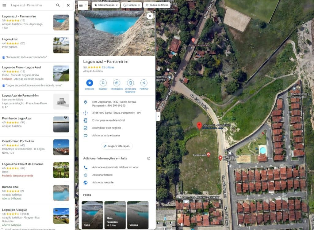 Destaque nacional, Lagoa Azul já aparece como "localização turística" no Google Maps