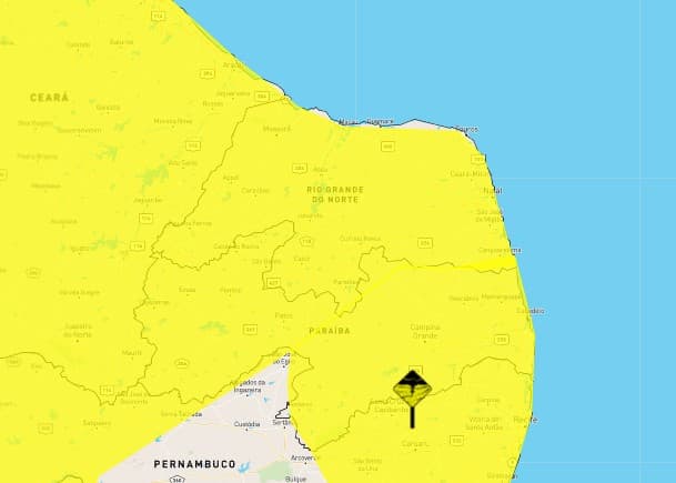Inmet publica aviso de chuvas para todos os municípios do RN