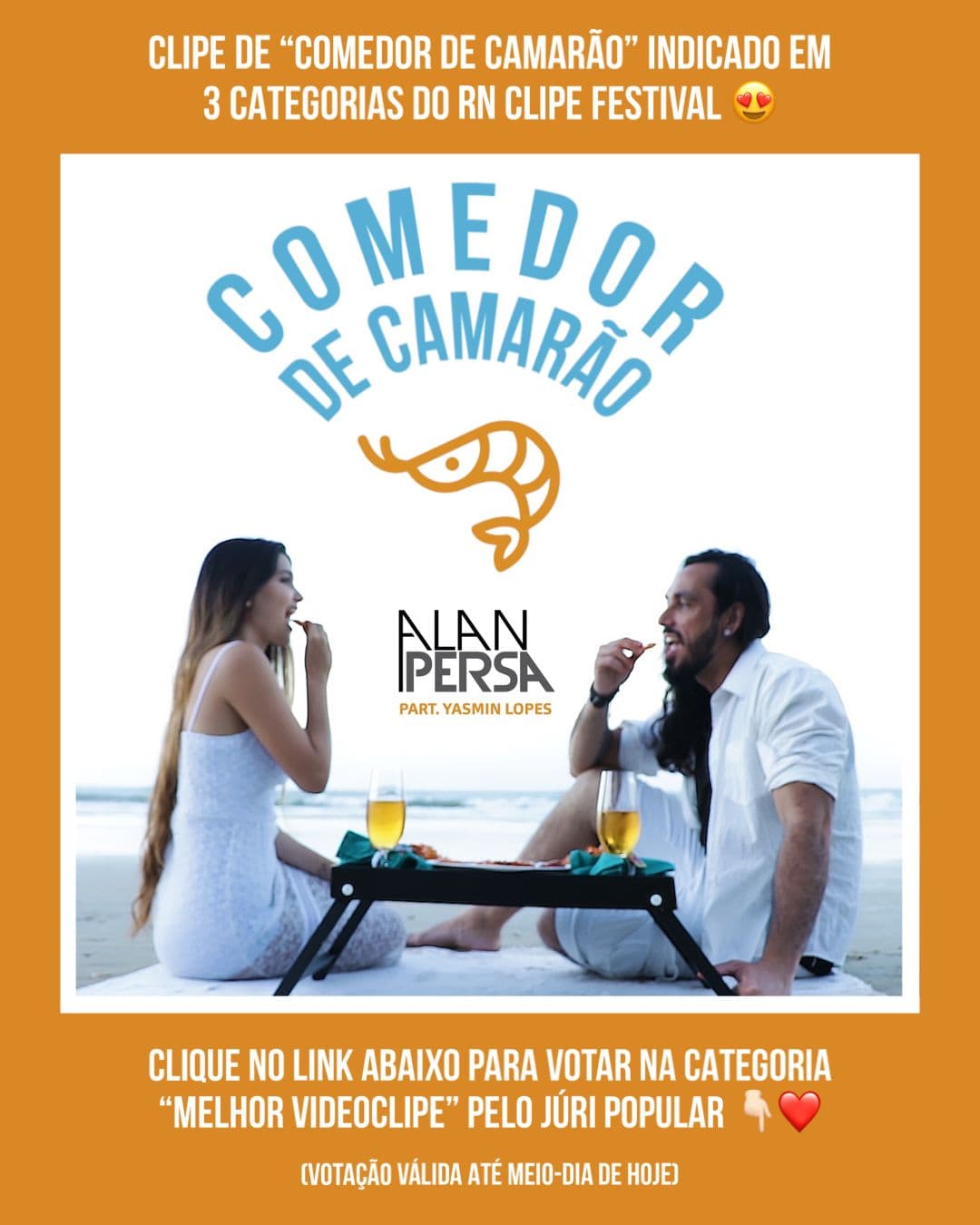 "Comedor de Camarão" está sendo cotada como "melhor videoclipe" no RN Festival Clipe; veja como votar