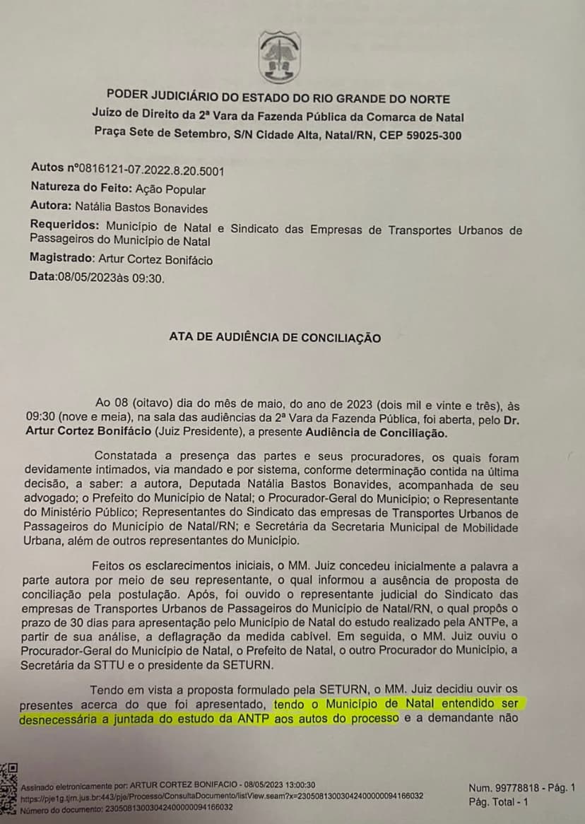 Sem previsão de licitação; audiência termina sem acordo entre Seturn e prefeitura de Natal