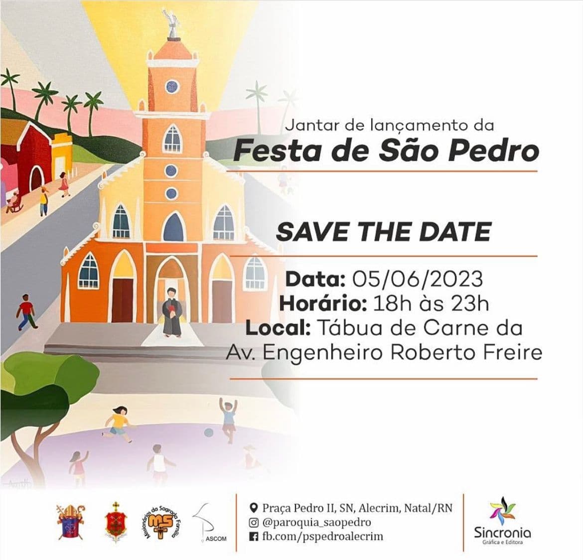 Paróquia de São Pedro promove jantar de lançamento da festa de 104 anos de fundação