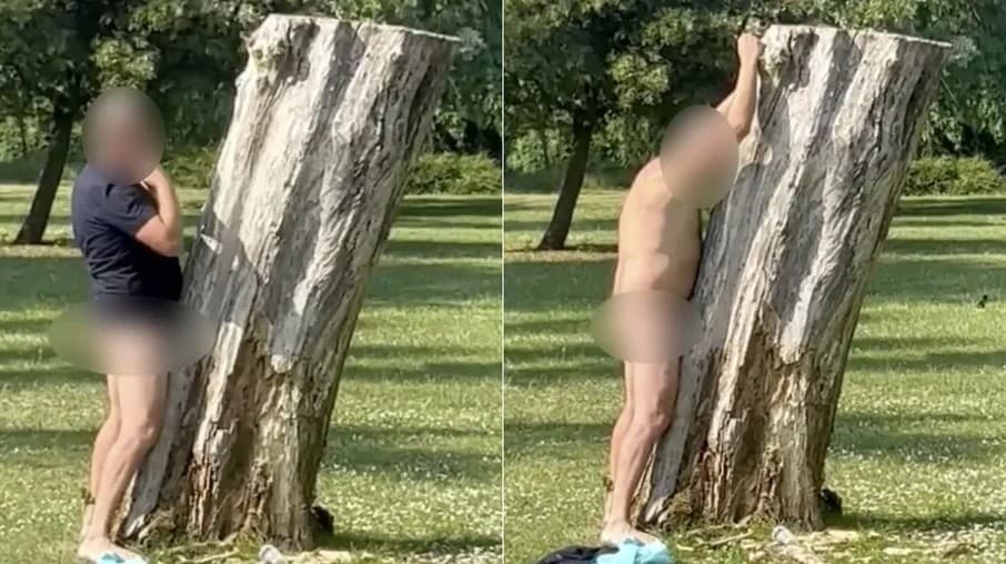 Homem é preso ao ser flagrado fazendo ‘sexo' com árvore em parque