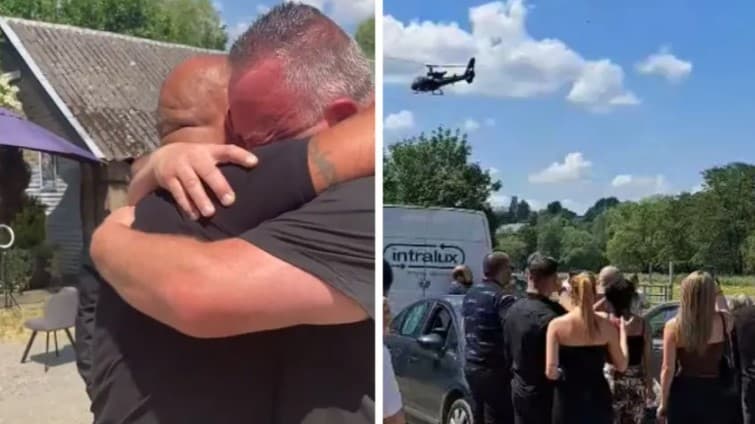 VÍDEO: Homem finge a própria morte e chega ao funeral de helicóptero; Intenção era ‘dar uma lição à família'