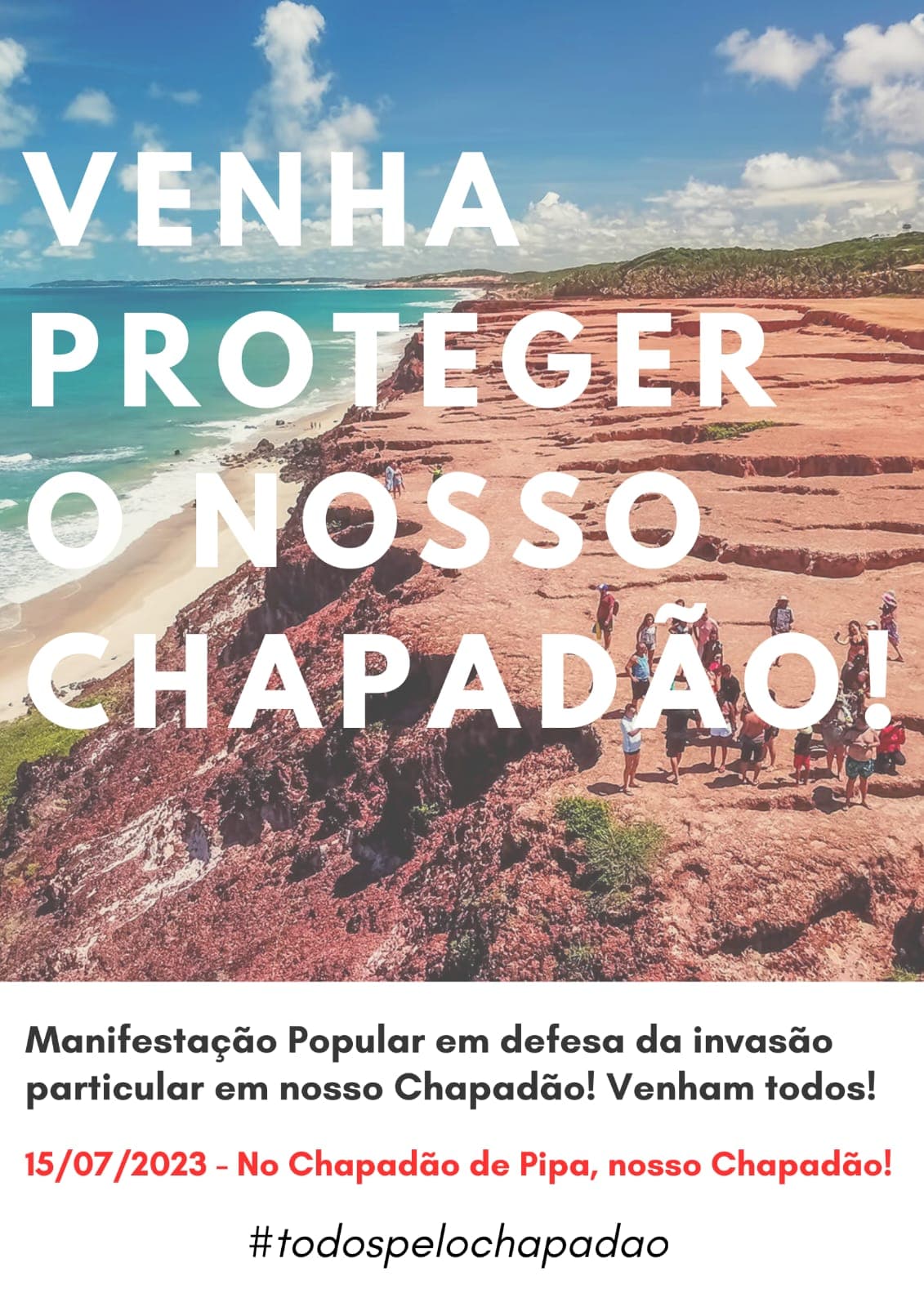 VÍDEO: Moradores de Pipa fazem protesto para impedir destruição do chapadão da praia
