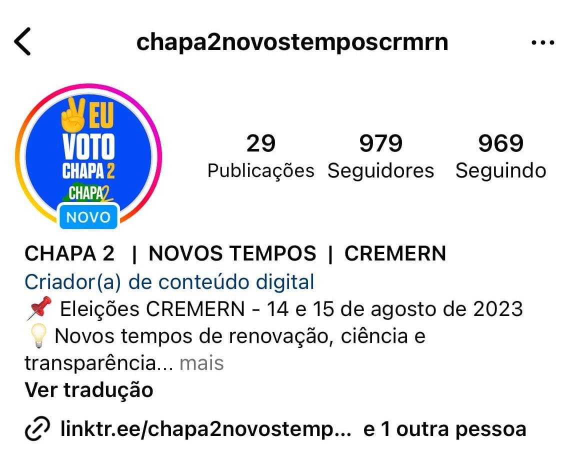 ELEIÇÃO CREMERN: A alopração da farsa dos perfis FAKE dos “NOVOS TEMPOS”