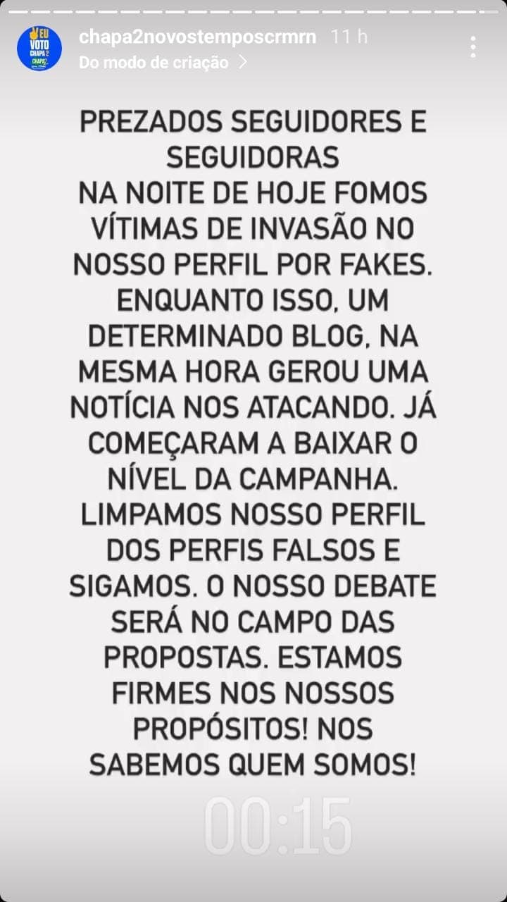 ELEIÇÕES CREMERN: MAIS FAKE no “NOVOS TEMPOS”