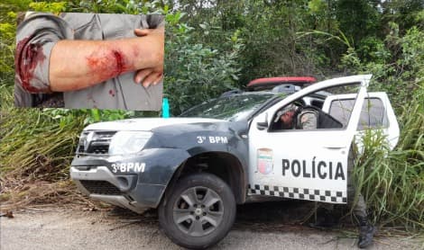 Policial Militar fica ferido após acidente envolvendo viatura, em Nísia Floresta