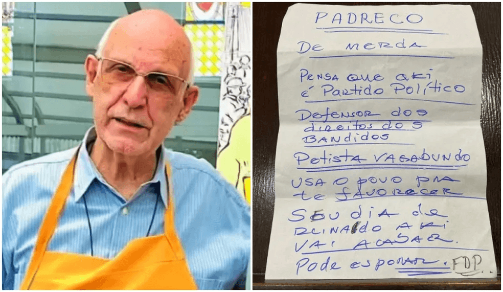 Idoso de 72 anos confessa que escreveu e deixou bilhete com ameaça a padre Julio Lancellotti, diz polícia