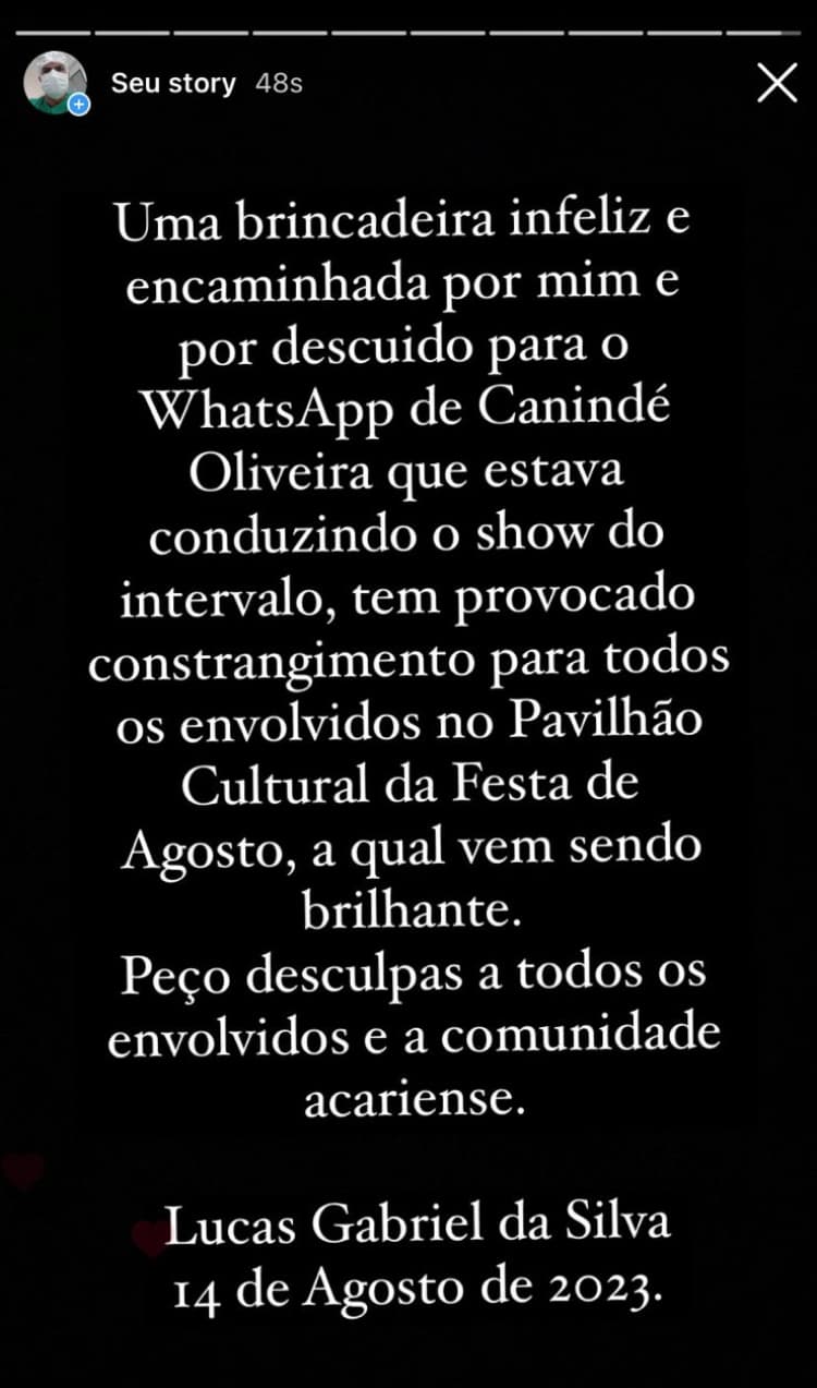 Emissário do “nude cabeludo” da festa de Acarí e organização do evento pedem desculpas