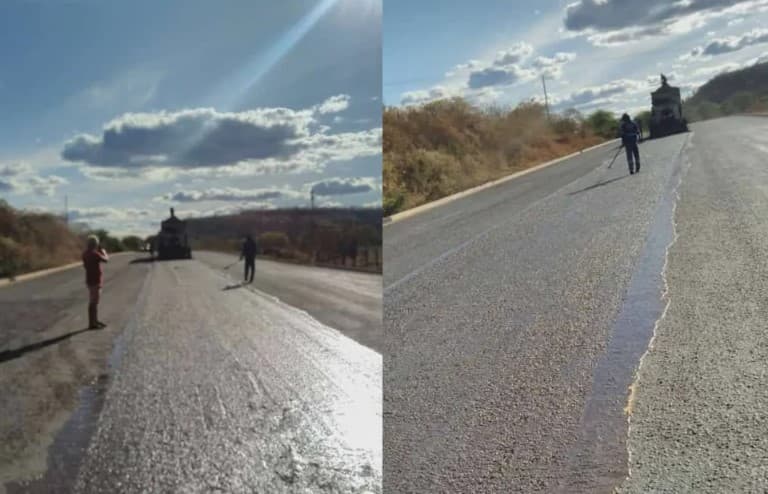 Ciclofaixa no meio da estrada no Piauí é apagada após polêmica de vídeo nas redes sociais