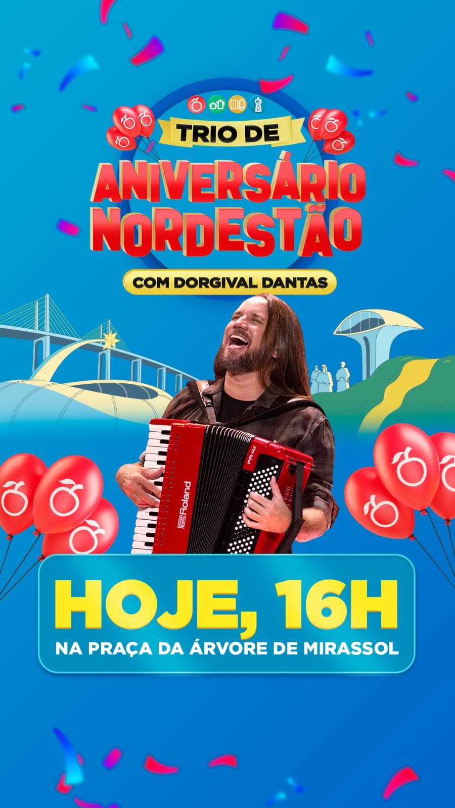 Em comemoração aos 51 anos, Nordestão leva show de Dorgival Dantas às ruas de Natal, nesta sexta (22)
