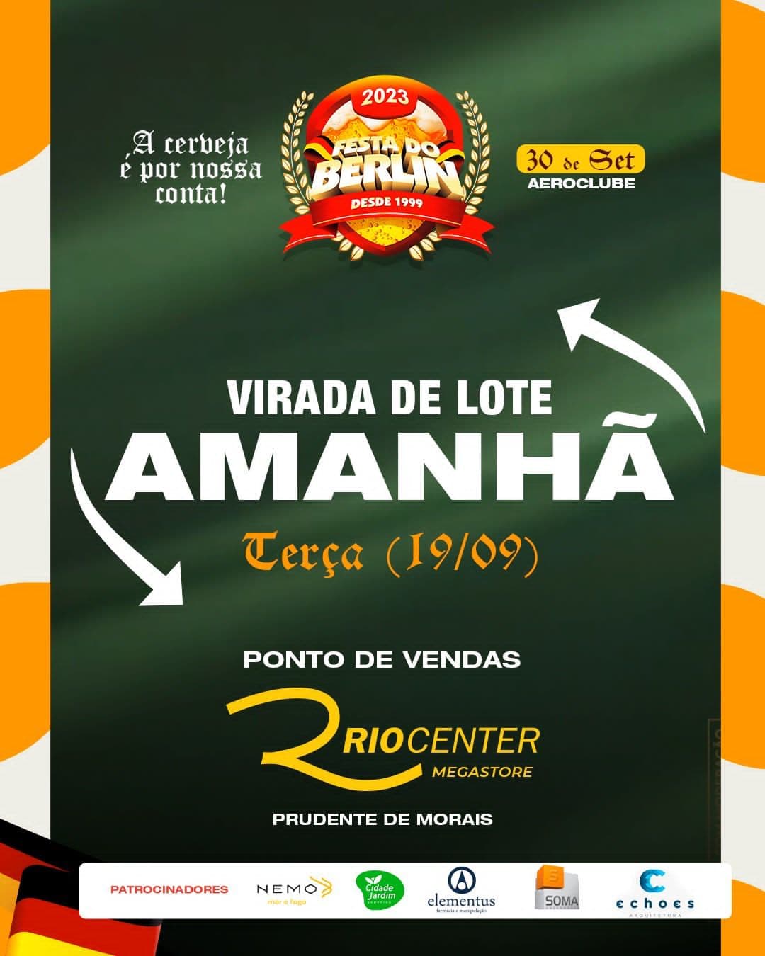 Festa do Berlin terá Spaten liberada, culinária alemã e muita animação dia 30 no Aeroclube; amanhã tem virada de lote