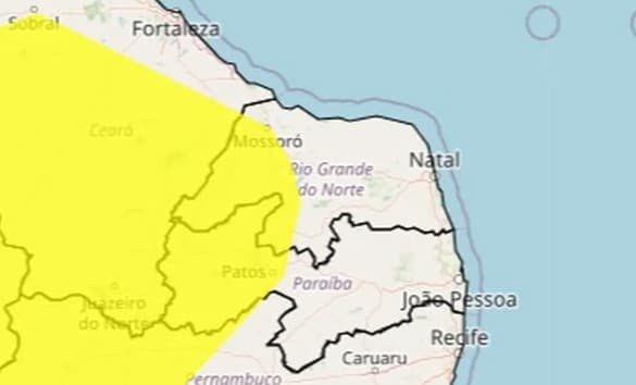 Inmet alerta para baixa umidade em 58 cidades do RN; veja lista