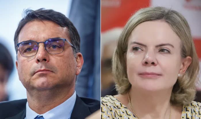 Flávio Bolsonaro entra com representação na AGU contra Gleisi Hoffmann por críticas à Justiça Eleitoral