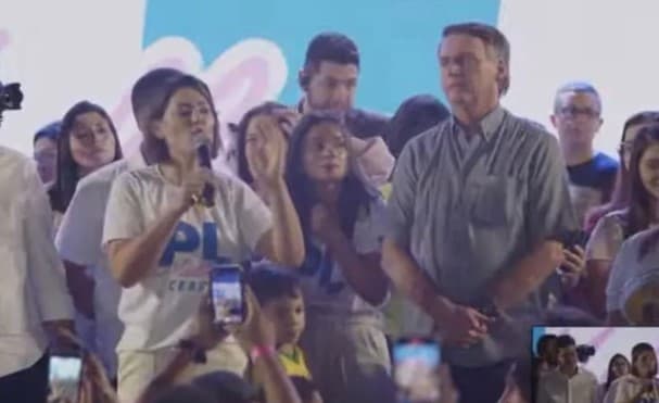 Em evento do PL, Michelle e Bolsonaro ironizam Janja, que tem acompanhado Lula em viagens oficiais: ‘Turista’