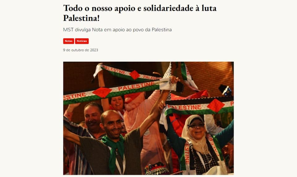 MST chama ataques terroristas de reação "legítima"