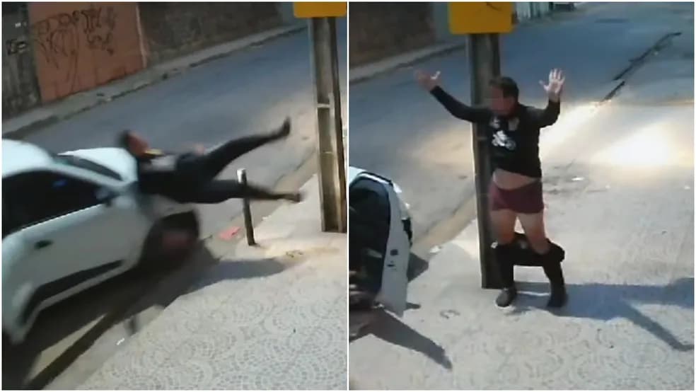 VÍDEO: Em 1 hora, homem é assaltado duas vezes, atropelado e deixado só de cueca em Fortaleza