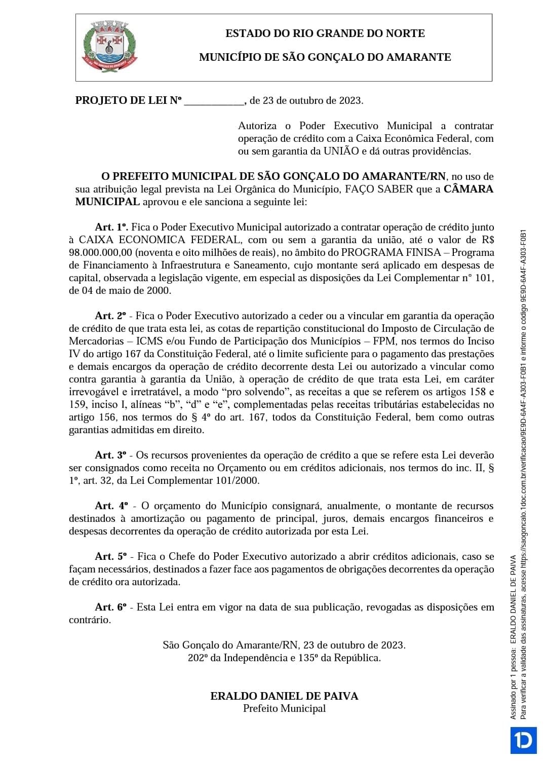 APENAS ISSO: ERALDO, O INGRATO, quer endividar a prefeitura de São Gonçalo com empréstimo de R$ 98 milhões e pode aumentar a conta de água