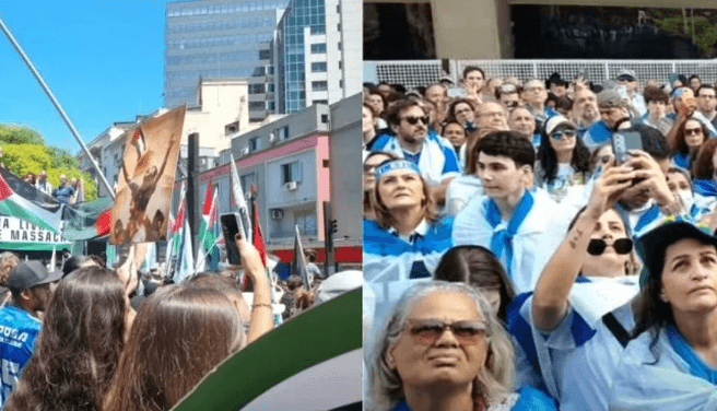 Avenida Paulista recebe manifestações pró-Palestina e pró-Israel