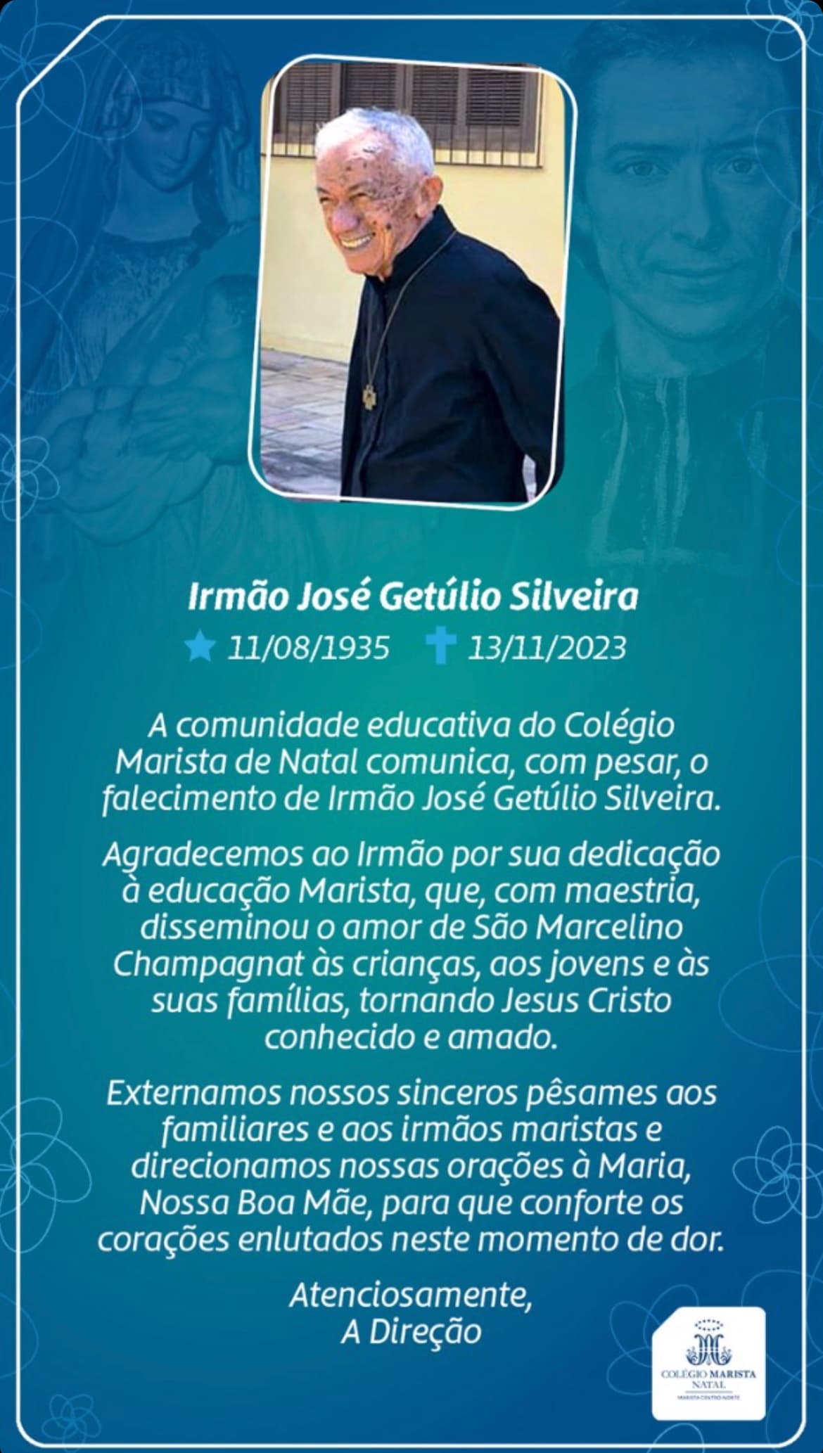 Morre Irmão Getúlio, uma perda sentida pela Comunidade Marista
