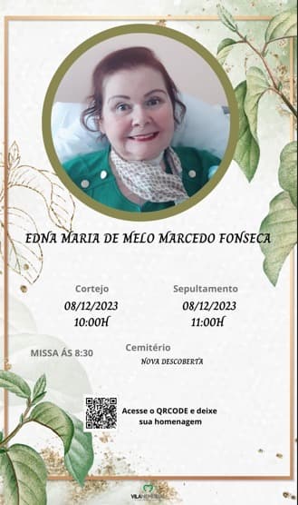A saudade pela partida de Edna Fonseca