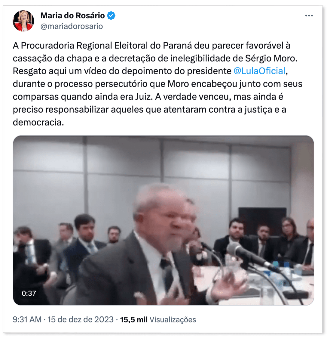Governistas comemoram pedido de cassação de Moro
