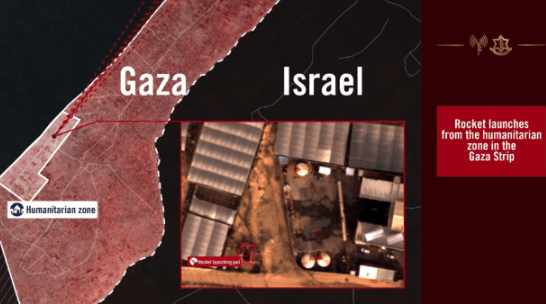 Hamas lança foguetes a partir de uma zona humanitária em Gaza