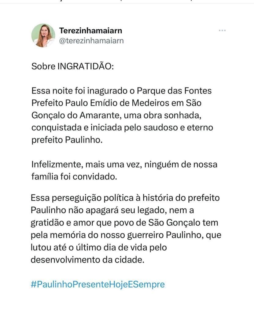 APENAS: Eraldo, O Ingrato, “esqueceu” de chamar a família do homenageado