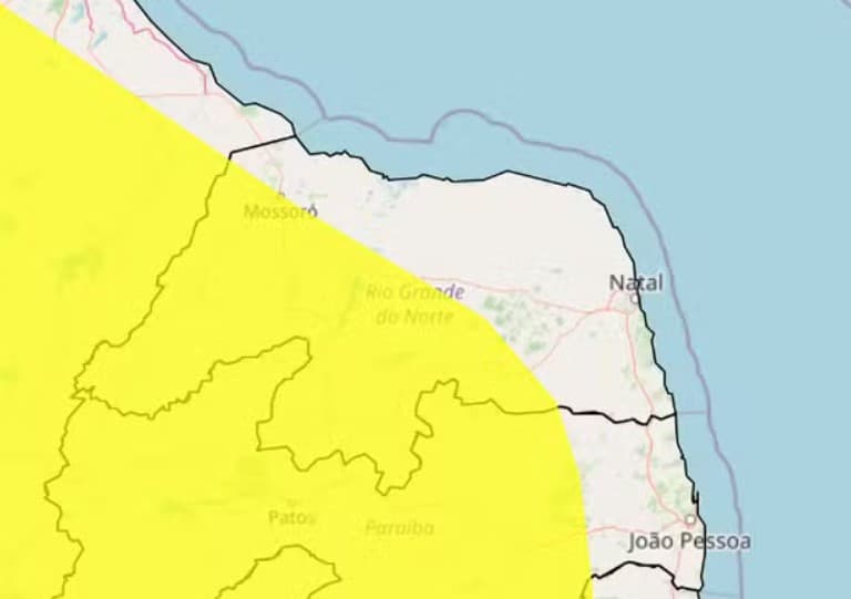 Inmet alerta para chuvas intensas em Mossoró e outras 94 cidades do RN; veja lista
