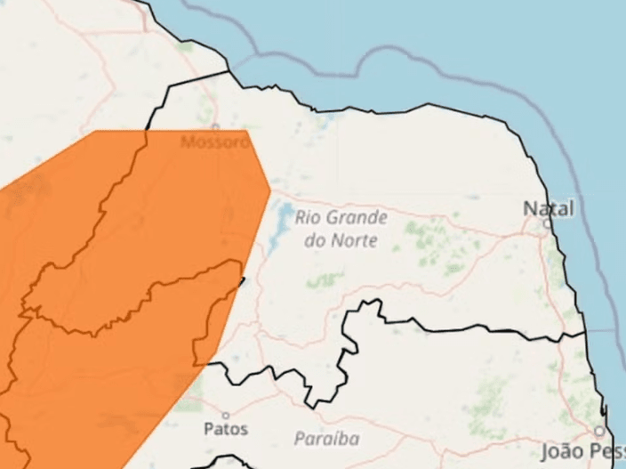 Inmet divulga alerta de chuvas intensas para 56 cidades do RN; veja quais