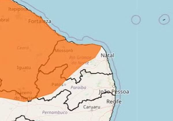 Inmet alerta para chuvas de até 100 milímetros em 106 cidades do RN; veja lista
