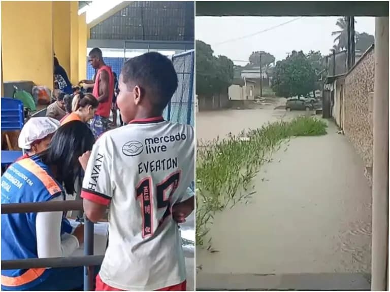 Chuvas tiram 15 famílias de casa em Natal, e prefeitura monta abrigo em escola da Zona Norte