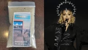 Areia de Copacabana do show de Madonna é vendida como relíquia por fãs internacionais