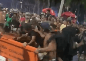 VÍDEO: Suposto ladrão é jogado no lixo durante confusão no show da Madonna