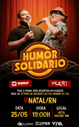 Viva Promoções, Mestiço e Exclama anunciam show com Mução e Renan da Resenha em apoio às vítimas das enchentes no Rio Grande do Sul