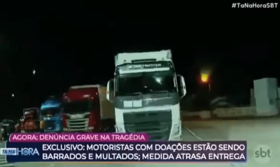 SBT volta a publicar matéria sobre caminhões multados com doações para o RS; “Não houve erro em nossa reportagem”, assegurou a emissora
